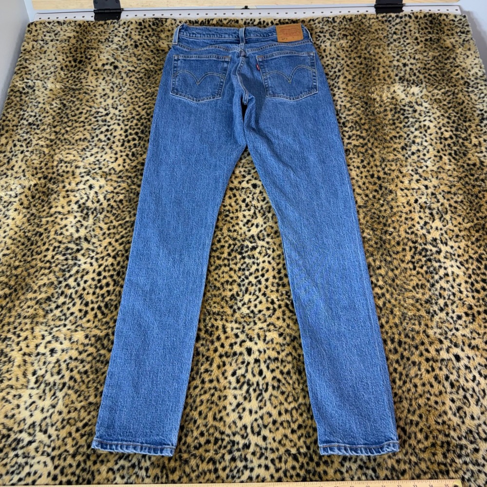 Levis Premium 501 Skinny Jeans Womens 27x32 Blue Denim High Rise Button Fly 501S - Picture 4 of 11